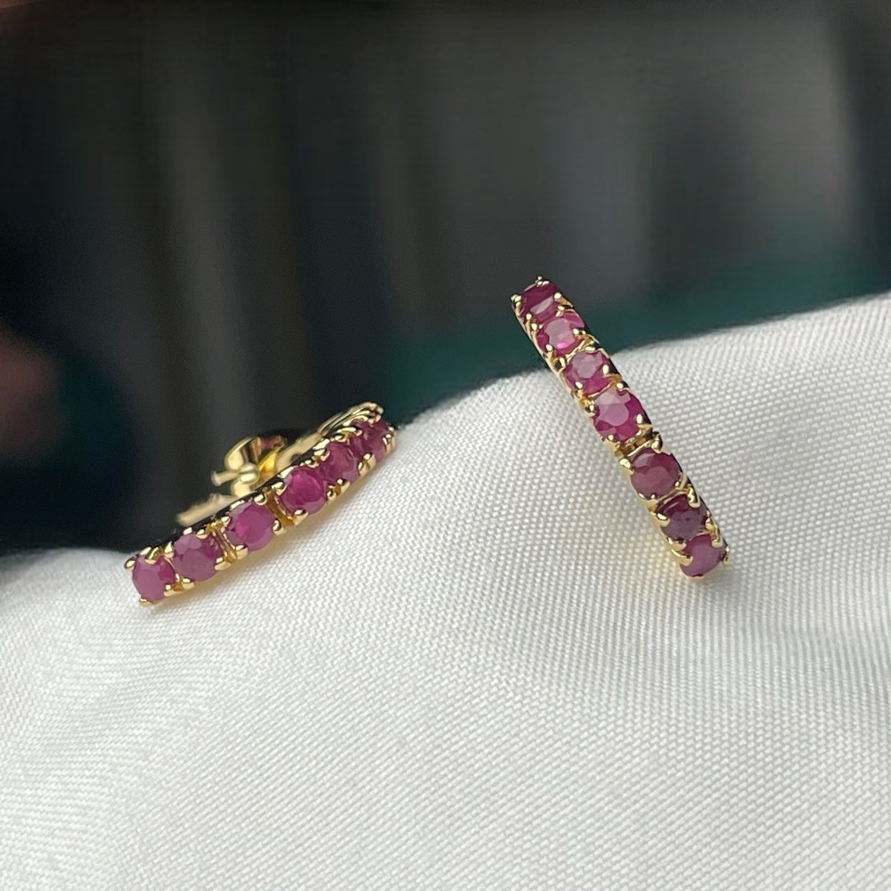 Genuine Red Ruby "Huge" Earrings - image 1